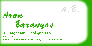 aron baranyos business card